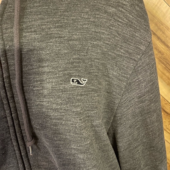 Vineyard Vines Men's Large Dark Gray Full Zip Hoodie Sweatshirt Whale Logo - Picture 4 of 11